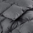 Luxurious White Solid Heavy Weight, Palatial King Size Goose Feathers Down Comforter for Winter Weather, 120 X 98 inches, Premium Baffle Box, 100% Egyptian Cotton Cover, 95 oz. Fill Weight