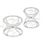 32" Tempered Glass Round Coffee Table Modern Gold Frame Ring Base Single-Layer Circle Living Room Center Tables