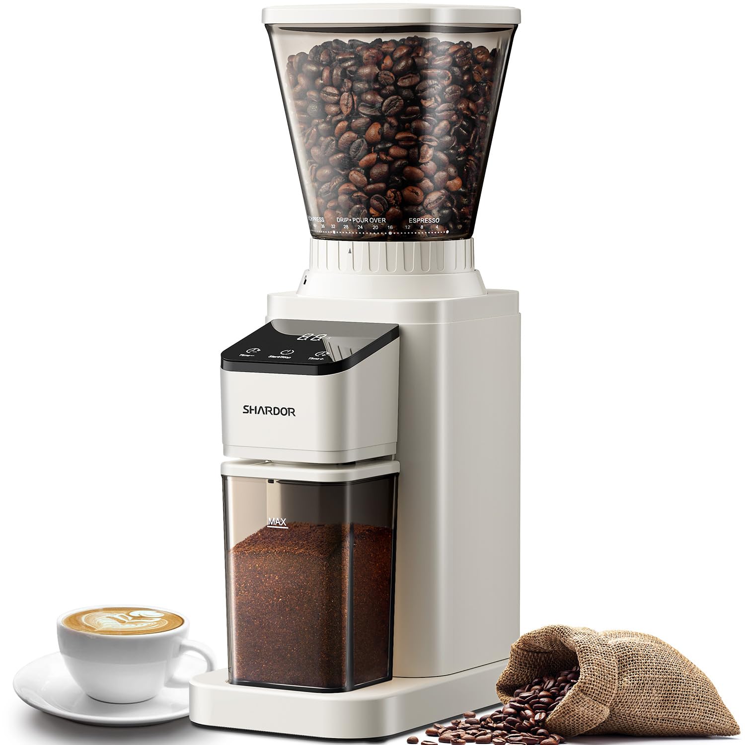 SHARDOR Professional Conical Burr Coffee Grinder, Coffee Bean Grinder with 48 Grind Settings for Espresso, Drip & French Press, Upgraded Anti-Static Technology, Precision Timer, Stainless Steel