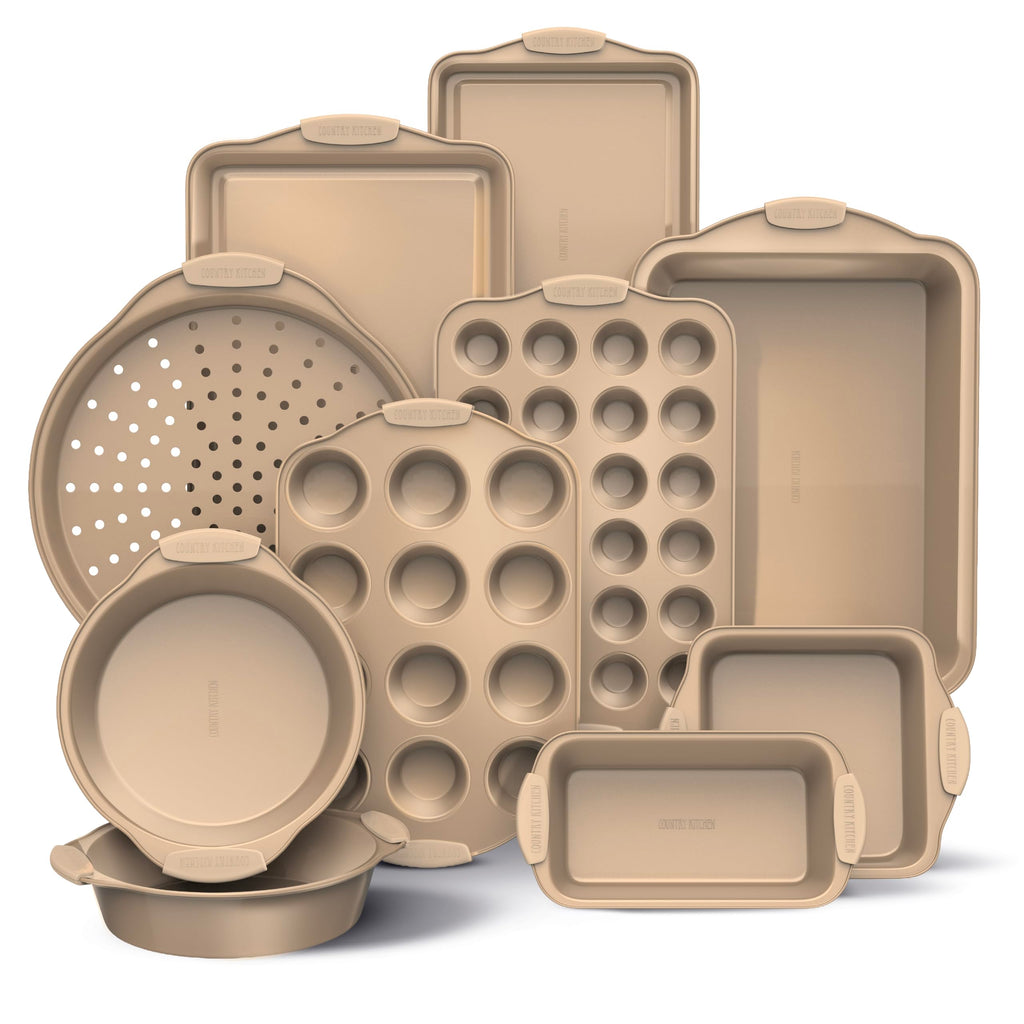 Country Kitchen Nonstick Stackable Bakeware Set - Durable, Easy Release Baking Set- 22 Pc. Includes Silicone Muffin Cups