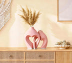 Zormon White Vases for Decor, Heart Shaped Ceramic Vase Set of 2, Nordic Heart Shaped Vases, Minimalist Decorative Vase for Table Centerpiece Wedding Dining Living Room Office House Decoration