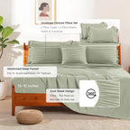 NEXHOME PRO Tufted Boho Comforter Set King, 8 Piece Bed in a Bag, Ultra Soft Brushed Microfiber All-in-One Bedding, Lightweight All Season Comforter, Machine Washable, Sage Green
