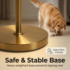 Dimmable Floor Lamp, Industrial Floor Lamps for Living Room, Gold Tree Lamp Standing Lamp Tall Lamps with 3 Elegant Teardrop Cage Head & 800 Lumens LED Bulbs for Living room Bedroom Office Dining Room