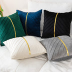 WACOMECO Velvet Throw Pillow Covers, Pack of 2 Soft Gold Decorative Cushion Covers for Couch Sofa Living Room Home Decoration, Emerald Green, 18x18 inch