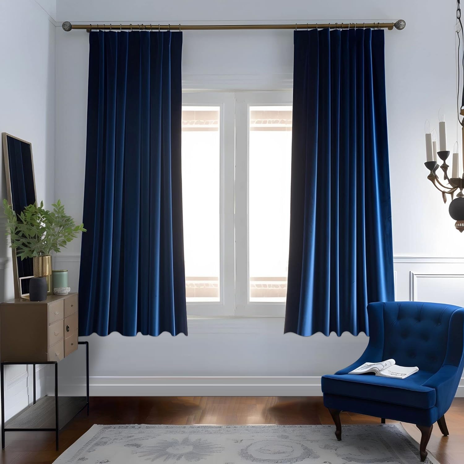 Emerald Green Velvet Curtains 84 inches Long Luxury 80% Blackout Curtains for Bedroom Living Room,Thermal Insulated Super Soft Window Drapes Rod Pocket & Back Tab, 52" W x 84" L, 2 Panels