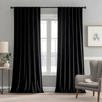 Emerald Green Velvet Curtains 84 inches Long Luxury 80% Blackout Curtains for Bedroom Living Room,Thermal Insulated Super Soft Window Drapes Rod Pocket & Back Tab, 52" W x 84" L, 2 Panels