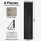 BAYKA Floating Shelves for Bedroom Decor, Wall Shelves for Storage, Wall Mounted Rustic Wood Floating Shelf for Books,Corner Shelf for Bathroom,Kitchen,Living Room(Black and Gold，Set of 4)
