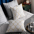 DEZENE 12x20 Inch Gold Velvet Throw Pillow Covers: 2 Pack Rectangular Decorative Pillow Cases for Bedroom Sofa Couch Living Room, Black