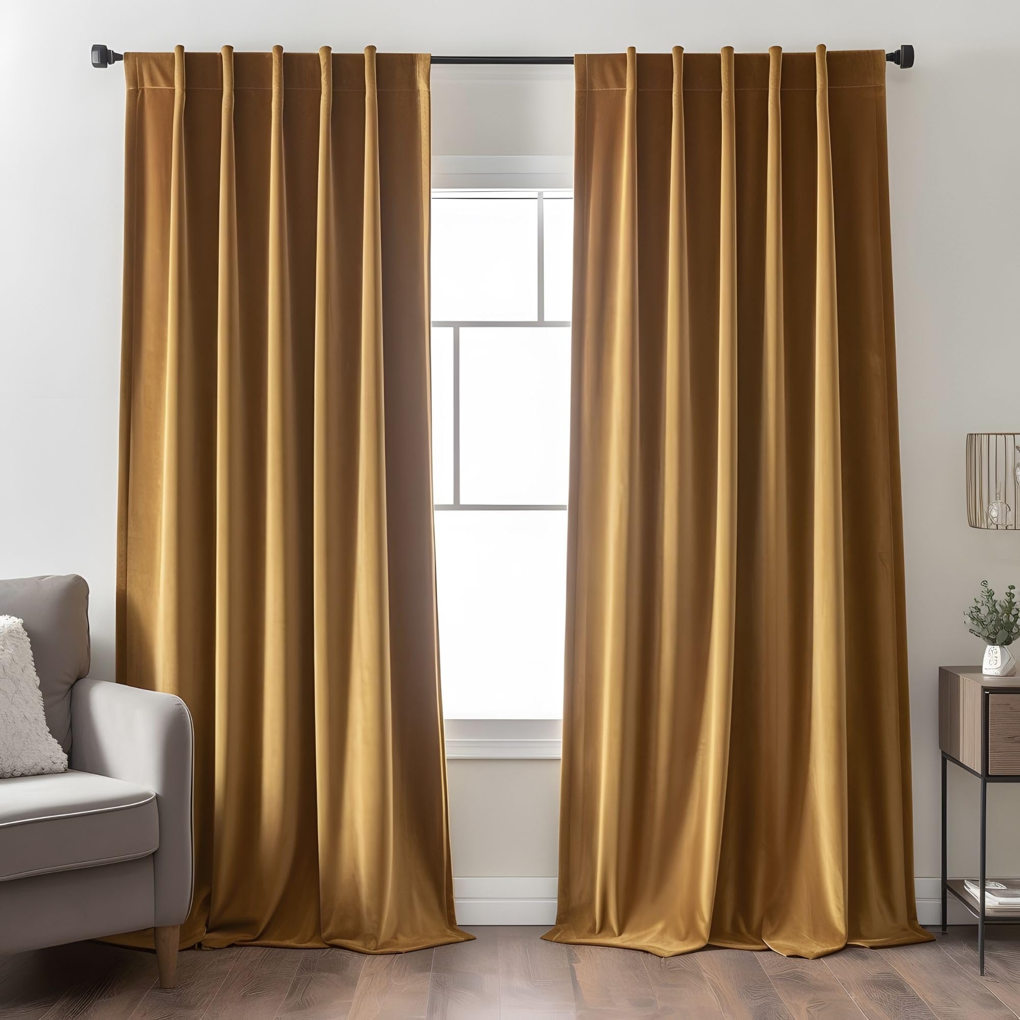 Emerald Green Velvet Curtains 84 inches Long Luxury 80% Blackout Curtains for Bedroom Living Room,Thermal Insulated Super Soft Window Drapes Rod Pocket & Back Tab, 52" W x 84" L, 2 Panels