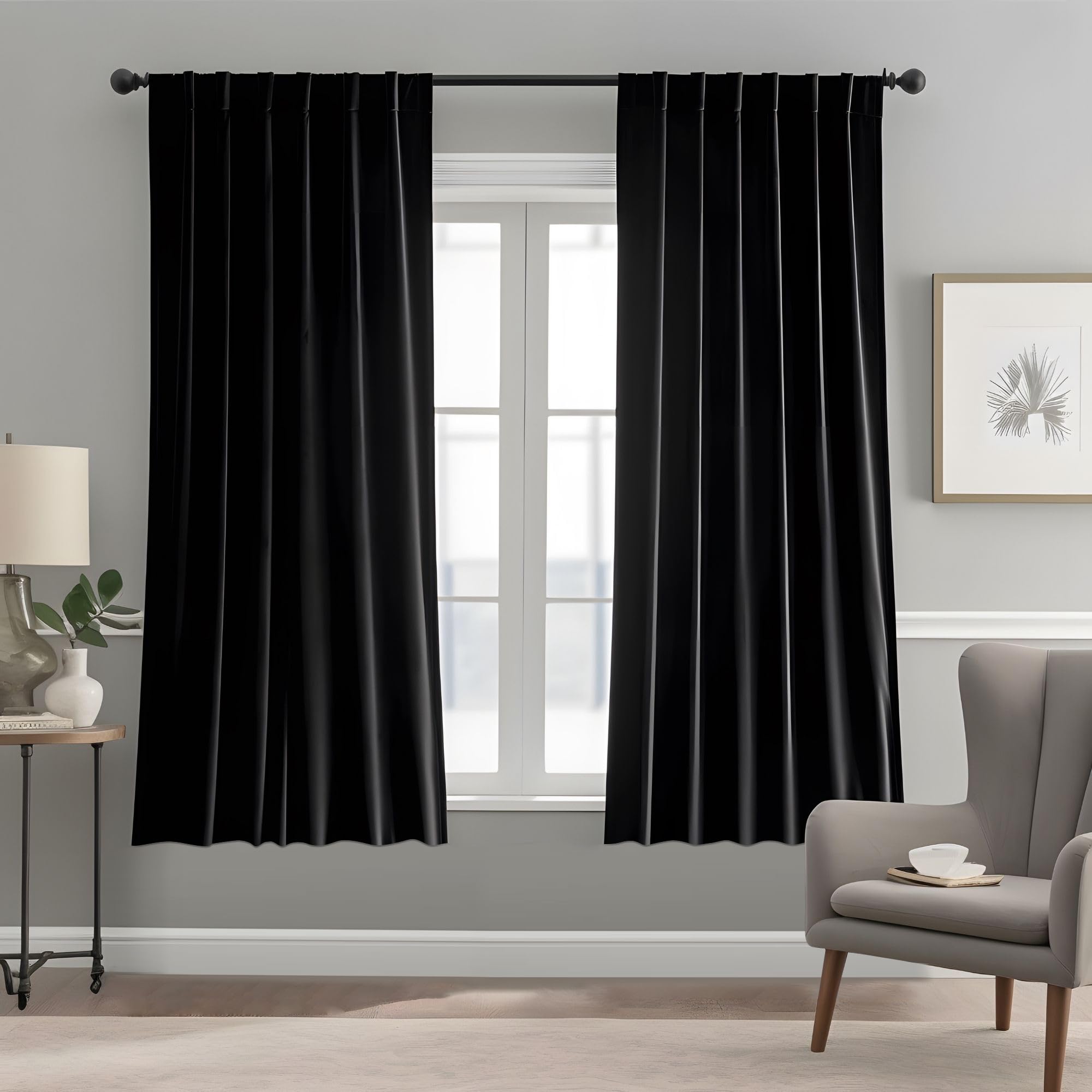 Emerald Green Velvet Curtains 84 inches Long Luxury 80% Blackout Curtains for Bedroom Living Room,Thermal Insulated Super Soft Window Drapes Rod Pocket & Back Tab, 52" W x 84" L, 2 Panels
