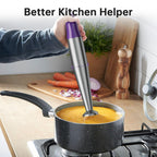 Turelar Immersion Blender Handheld Corded Hand Blenders Set 1100W, Trigger Variable Speed 5 in 1 Stick Emulsifier with Chopper, Whisk and Frother for Soup, Baby Food and Smoothies, Navy Blue