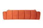 98.4-Inch Oversized Boneless Cloud Couches Deep Seat Foam Sofa Couch with 2 Round Toss Pillows, Luxury Corduroy Upholstered 3 Seat Tufted Loveseat, Cloud Sofa in a Box