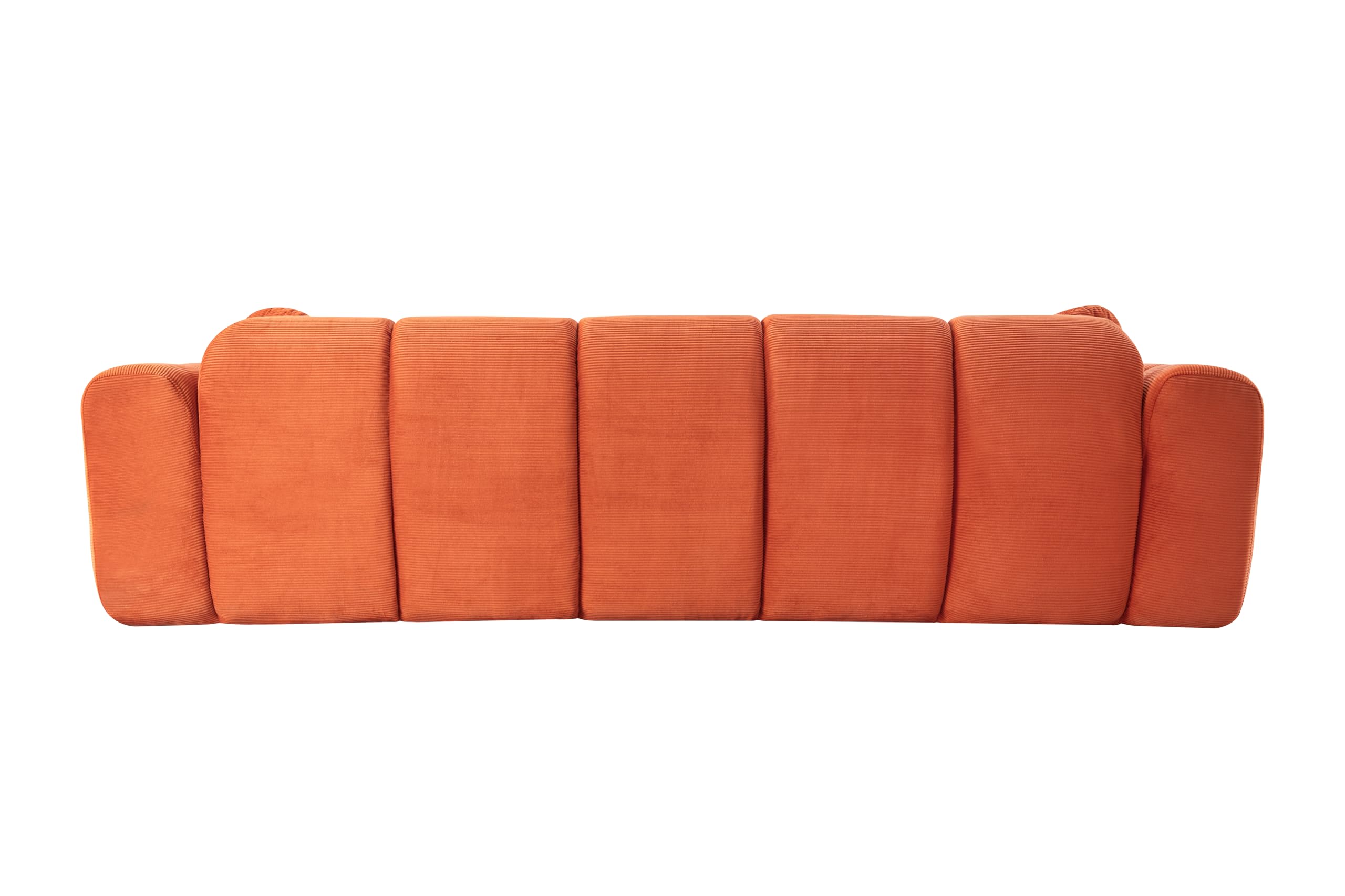 98.4-Inch Oversized Boneless Cloud Couches Deep Seat Foam Sofa Couch with 2 Round Toss Pillows, Luxury Corduroy Upholstered 3 Seat Tufted Loveseat, Cloud Sofa in a Box