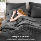 CozyLux Queen Size Comforter Sets - 7 Piece Bed in a Bag Olive Green Comforter Set with Sheets Luxury Bed Set All Seasons, Soft Bedding Set with Down Alternative Comforter, Sheets, Pillowcases & Shams