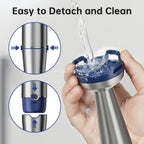 Turelar Immersion Blender Handheld Corded Hand Blenders Set 1100W, Trigger Variable Speed 5 in 1 Stick Emulsifier with Chopper, Whisk and Frother for Soup, Baby Food and Smoothies, Navy Blue