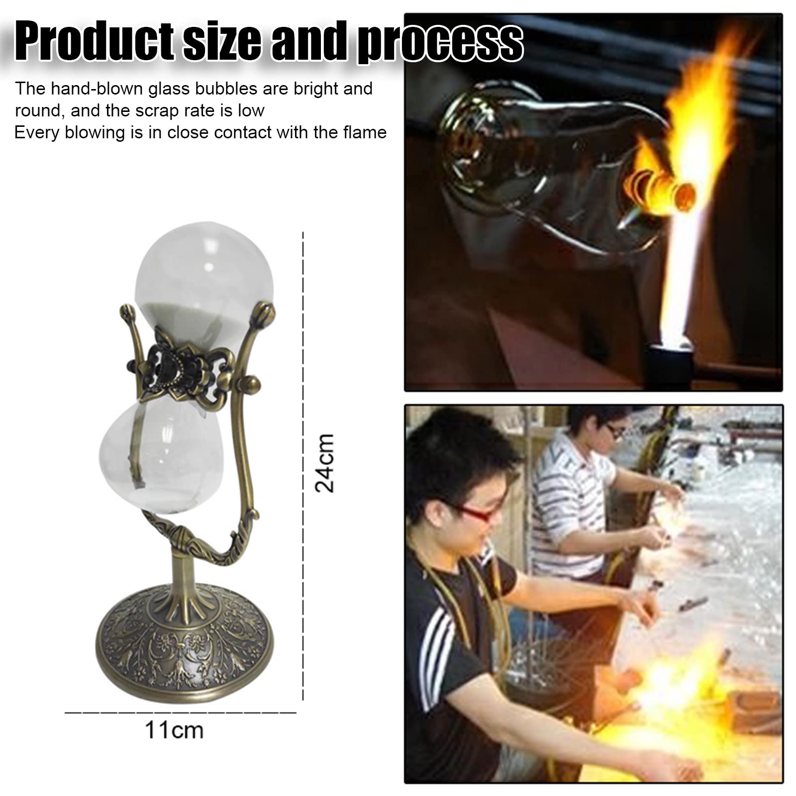 Hourglass Timer, 15 Minutes Embossed Golden Hourglass Timer,Used for Vintage Home Decoration, Office/Desk Decoration, Kitchen Wedding Gifts (P1-G42U-8VJR)