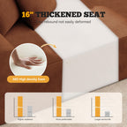 126" Curved Modular Sectional Sofa, Modern Boneless Couches for Living Room,No Assembly Required Cloud Couch,Brown Corduroy Fabric,1 PCS