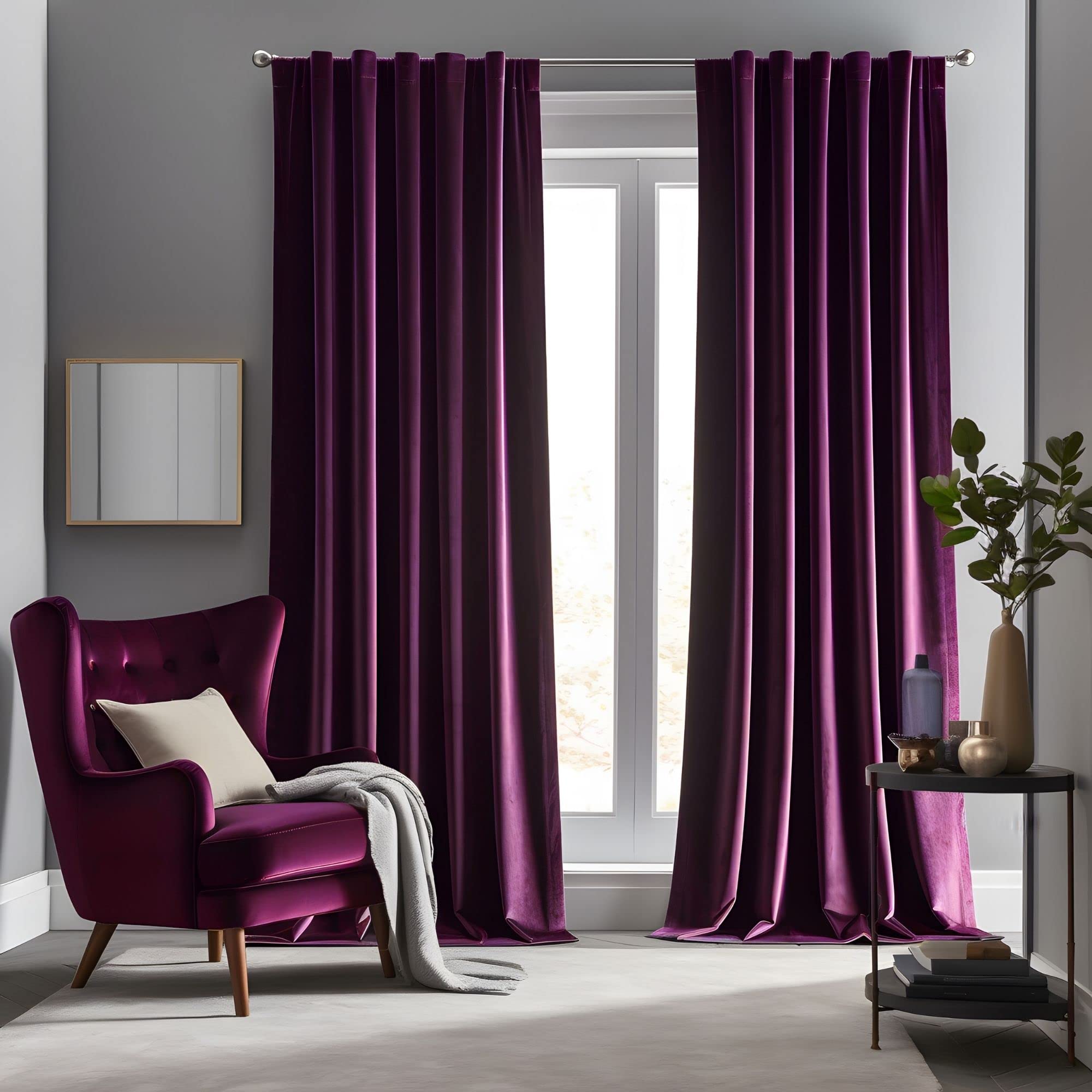 Emerald Green Velvet Curtains 84 inches Long Luxury 80% Blackout Curtains for Bedroom Living Room,Thermal Insulated Super Soft Window Drapes Rod Pocket & Back Tab, 52" W x 84" L, 2 Panels