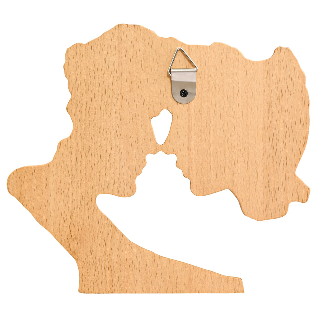 BGCOPPER Wooden Kissing Couple Ornament, Abstract Couple Portrait Sculpture Romantic Love Statue Decor Gift for Women Anniversary Valentine Wedding - 10 Inch