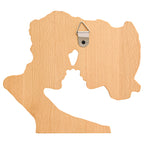 BGCOPPER Wooden Kissing Couple Ornament, Abstract Couple Portrait Sculpture Romantic Love Statue Decor Gift for Women Anniversary Valentine Wedding - 10 Inch