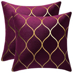 DEZENE 12x20 Inch Gold Velvet Throw Pillow Covers: 2 Pack Rectangular Decorative Pillow Cases for Bedroom Sofa Couch Living Room, Black
