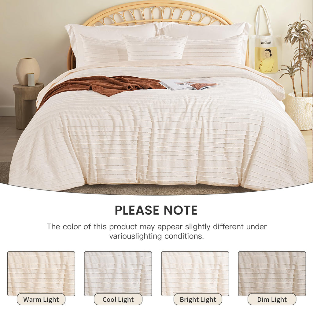 NEXHOME PRO Tufted Boho Comforter Set King, 8 Piece Bed in a Bag, Ultra Soft Brushed Microfiber All-in-One Bedding, Lightweight All Season Comforter, Machine Washable, Sage Green