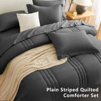 CozyLux Queen Size Comforter Sets - 7 Piece Bed in a Bag Olive Green Comforter Set with Sheets Luxury Bed Set All Seasons, Soft Bedding Set with Down Alternative Comforter, Sheets, Pillowcases & Shams