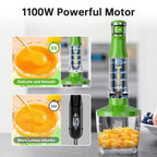 Turelar Immersion Blender Handheld Corded Hand Blenders Set 1100W, Trigger Variable Speed 5 in 1 Stick Emulsifier with Chopper, Whisk and Frother for Soup, Baby Food and Smoothies, Navy Blue