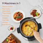 Cosori Pressure Cooker 6QT, Stainless Steel, 9-in-1 Multi Cooker, 12 Safety Features, Ceramic Inner Pot, Rice, Slow Cook, Sous Vide, Saute, 1100W
