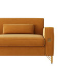 KEIKI 86" Oversized Luxury Velvet Sofa with Armrest and Removable Plush Cushions, Modern Style Gold Accents 3-Seater Couch with Solid Legs, Easy Assembly, for Living Room, Apartment, Green
