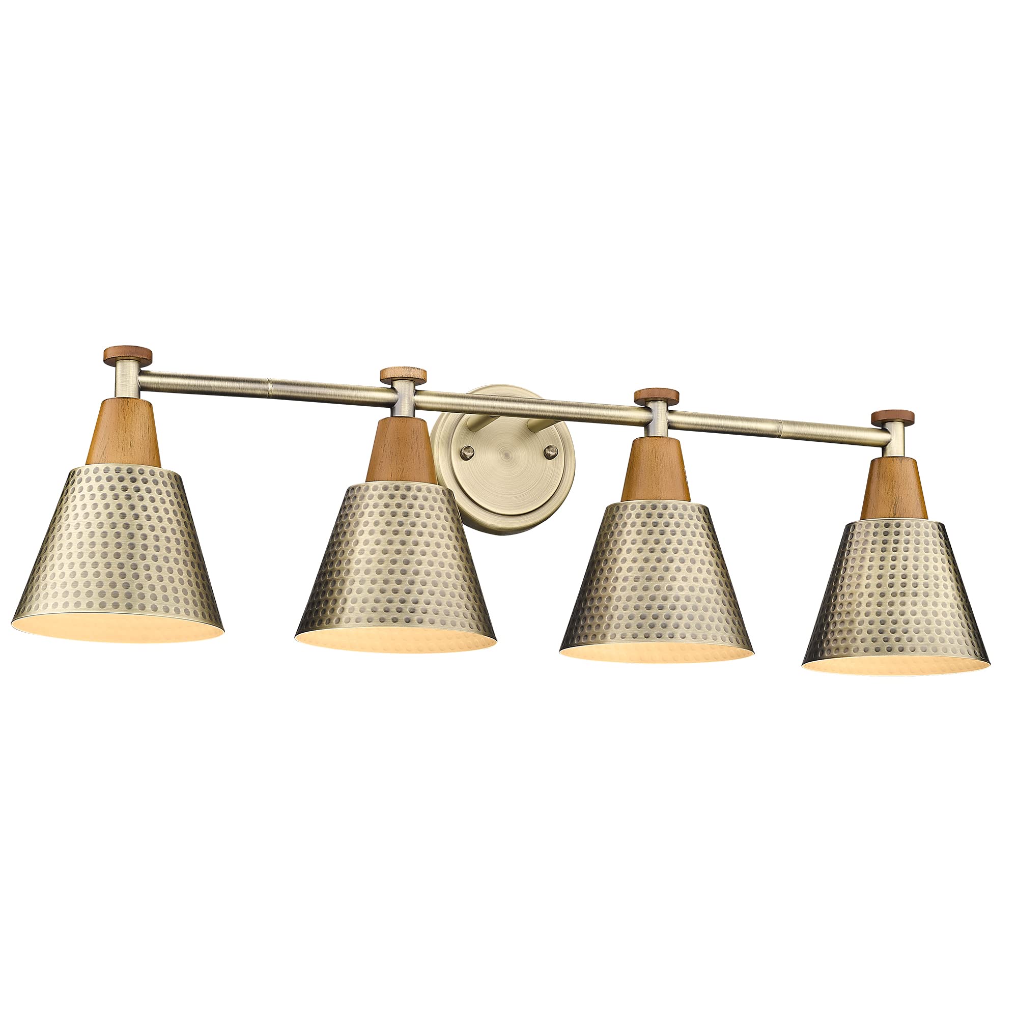 FEMILA 1-Light Vintage Wall Sconces, Antique Brass Industrial Sconces Wall Lighting, Single Bathroom Vanity Light Fixtures Wall Mount Lamp, Hammered Metal Shade,4FG59B BG