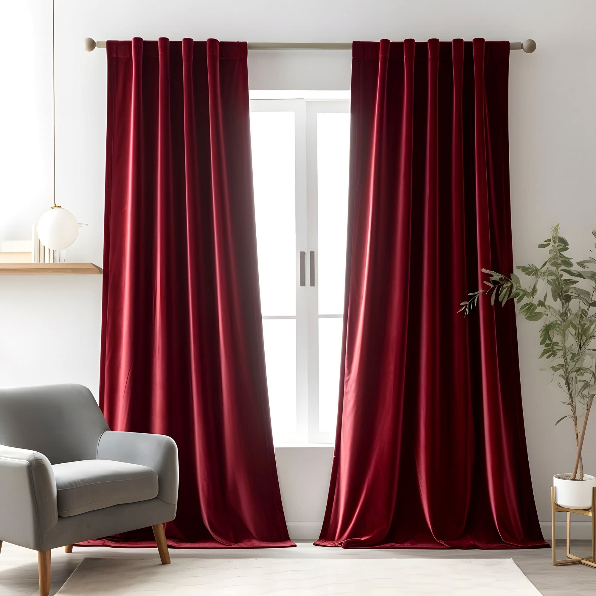 Emerald Green Velvet Curtains 84 inches Long Luxury 80% Blackout Curtains for Bedroom Living Room,Thermal Insulated Super Soft Window Drapes Rod Pocket & Back Tab, 52" W x 84" L, 2 Panels