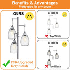 Dimmable Floor Lamp, Industrial Floor Lamps for Living Room, Gold Tree Lamp Standing Lamp Tall Lamps with 3 Elegant Teardrop Cage Head & 800 Lumens LED Bulbs for Living room Bedroom Office Dining Room