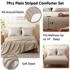 CozyLux Queen Size Comforter Sets - 7 Piece Bed in a Bag Olive Green Comforter Set with Sheets Luxury Bed Set All Seasons, Soft Bedding Set with Down Alternative Comforter, Sheets, Pillowcases & Shams