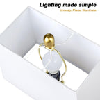 29" Gold Modern Table Lamps Set of 2, 3-Way Dimmable Touch Lamps for Nightstand with USB A+C & Outlets,Brass Lamps for Living Room, Bedroom, Nightstand, Entryway(2 Bulbs Included)