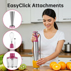 Turelar Immersion Blender Handheld Corded Hand Blenders Set 1100W, Trigger Variable Speed 5 in 1 Stick Emulsifier with Chopper, Whisk and Frother for Soup, Baby Food and Smoothies, Navy Blue
