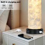 29" Gold Modern Table Lamps Set of 2, 3-Way Dimmable Touch Lamps for Nightstand with USB A+C & Outlets,Brass Lamps for Living Room, Bedroom, Nightstand, Entryway(2 Bulbs Included)