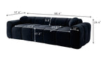 98.4-Inch Oversized Boneless Cloud Couches Deep Seat Foam Sofa Couch with 2 Round Toss Pillows, Luxury Corduroy Upholstered 3 Seat Tufted Loveseat, Cloud Sofa in a Box