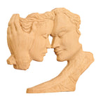 BGCOPPER Wooden Kissing Couple Ornament, Abstract Couple Portrait Sculpture Romantic Love Statue Decor Gift for Women Anniversary Valentine Wedding - 10 Inch