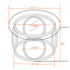 32" Tempered Glass Round Coffee Table Modern Gold Frame Ring Base Single-Layer Circle Living Room Center Tables