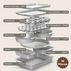 Country Kitchen Nonstick Stackable Bakeware Set - Durable, Easy Release Baking Set- 22 Pc. Includes Silicone Muffin Cups