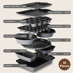 Country Kitchen Nonstick Stackable Bakeware Set - Durable, Easy Release Baking Set- 22 Pc. Includes Silicone Muffin Cups
