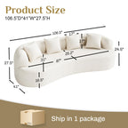 131" Oversized Sectional Sofa for Living Room, Modern Luxury Plush Chenille 4-Seater Extra Deep & Wide Seat Curved Cloud Couch with 4 Throw Pillows, No Assembly Needed, Light Brown