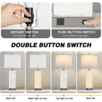 29" Gold Modern Table Lamps Set of 2, 3-Way Dimmable Touch Lamps for Nightstand with USB A+C & Outlets,Brass Lamps for Living Room, Bedroom, Nightstand, Entryway(2 Bulbs Included)