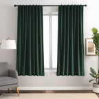 Emerald Green Velvet Curtains 84 inches Long Luxury 80% Blackout Curtains for Bedroom Living Room,Thermal Insulated Super Soft Window Drapes Rod Pocket & Back Tab, 52" W x 84" L, 2 Panels