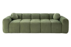 98.4-Inch Oversized Boneless Cloud Couches Deep Seat Foam Sofa Couch with 2 Round Toss Pillows, Luxury Corduroy Upholstered 3 Seat Tufted Loveseat, Cloud Sofa in a Box