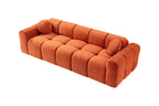 98.4-Inch Oversized Boneless Cloud Couches Deep Seat Foam Sofa Couch with 2 Round Toss Pillows, Luxury Corduroy Upholstered 3 Seat Tufted Loveseat, Cloud Sofa in a Box