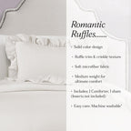 Lush Decor Reyna Ruffle Comforter Set - 3 Piece Cozy Ruffled Bedding Set - Timeless Elegance and Comfort for Bedroom - King, Gray