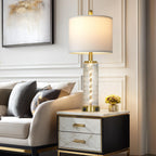 29" Gold Modern Table Lamps Set of 2, 3-Way Dimmable Touch Lamps for Nightstand with USB A+C & Outlets,Brass Lamps for Living Room, Bedroom, Nightstand, Entryway(2 Bulbs Included)