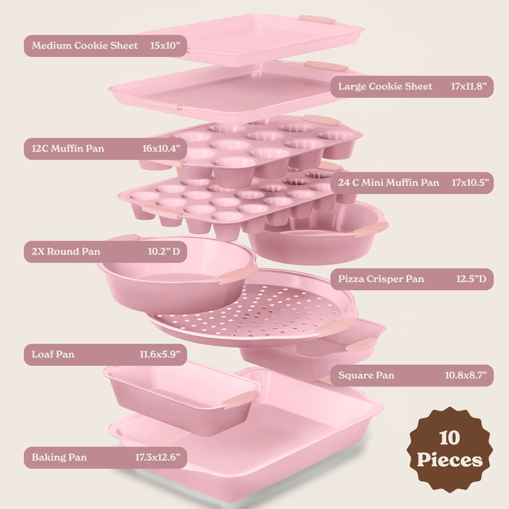 Country Kitchen Nonstick Stackable Bakeware Set - Durable, Easy Release Baking Set- 22 Pc. Includes Silicone Muffin Cups
